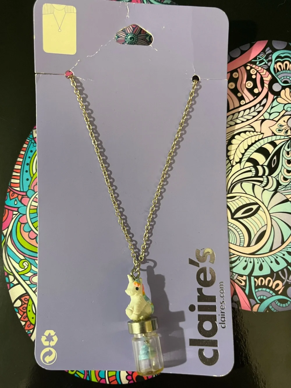 FREE w/ $10+ PURCHASE: Claire’s Unicorn & Unicorn Poo Pendant Necklace